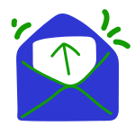A graphic icon of an envelope