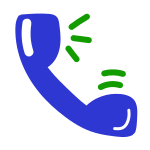 A graphic icon of a phone
